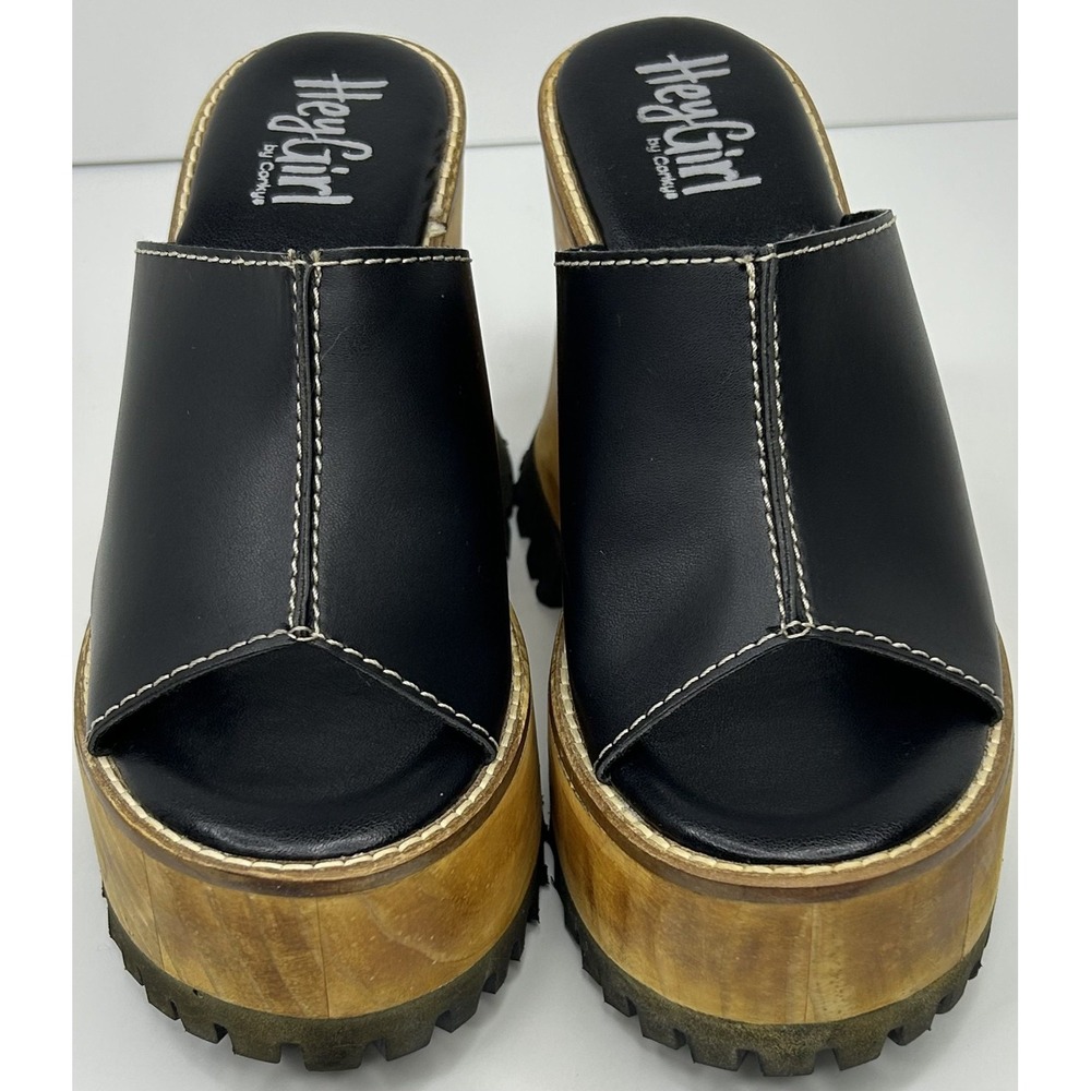 Hey Girl‎ By Corkys Block Party Sandals Shoe Women Size 7 Black NEW